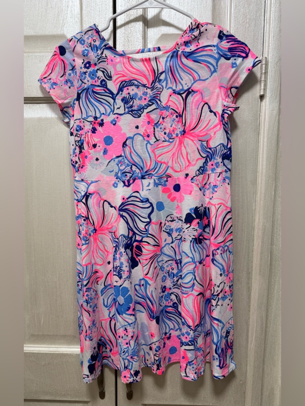 Lilly Pulitzer Girls XL(12-24) Alina Dress Watercolor Style Fit and Flare